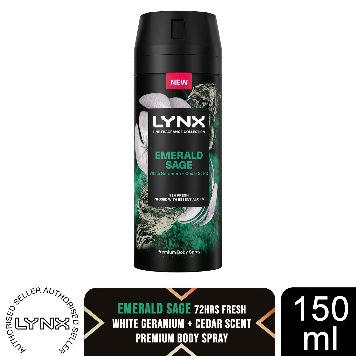 Fine Fragrance Collection Emerald Sage Premium Deodorant Body Spray, 150ml
