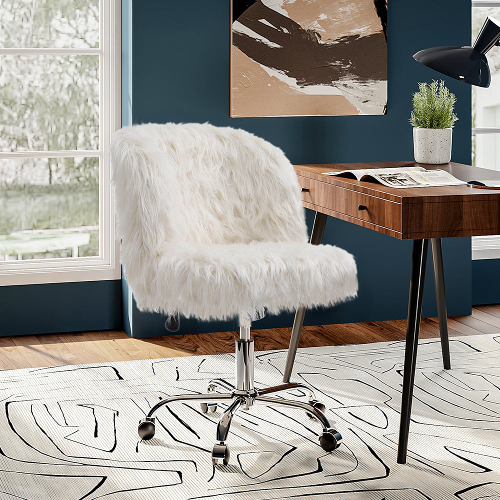 Comfy Plush Swivel Office Chair Adjustable Height