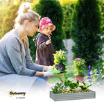 Galvanised Raised Garden Bed, 180x90x30cm | Silver