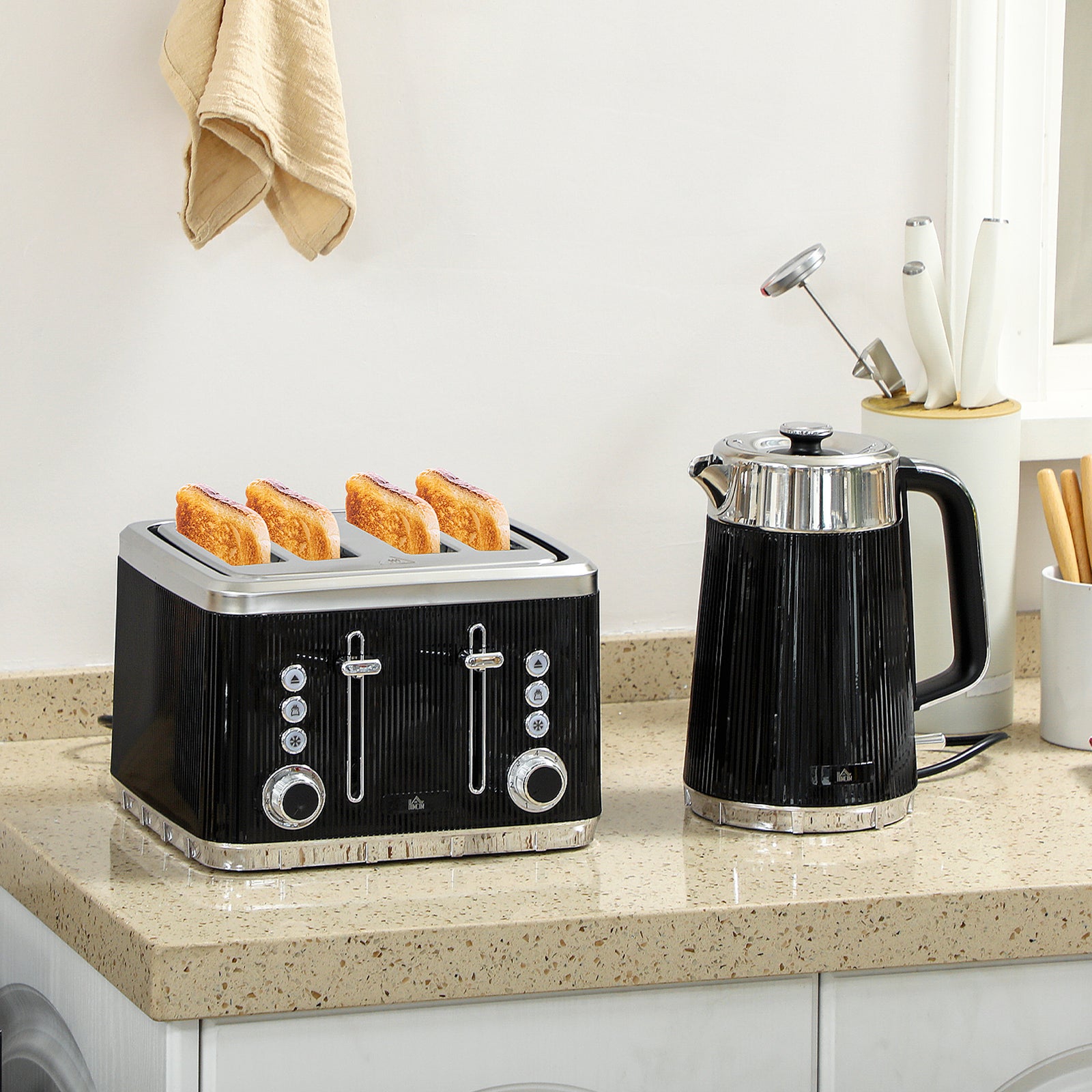 Rapid Boil Kettle & Toaster Set | Black