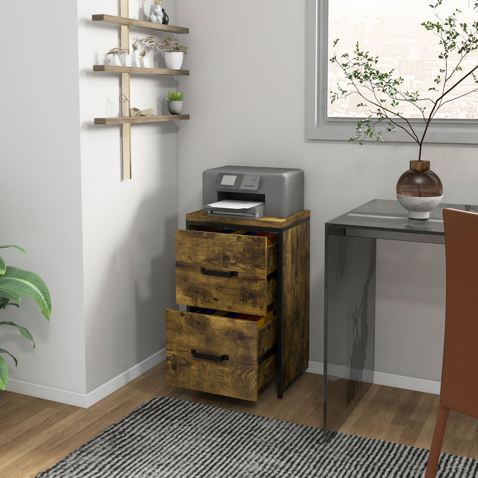 70cm Vertical Office Filing Cabinet With 2 Drawer