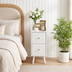 Modern Mdf Bedside Table With 2 Drawers | White