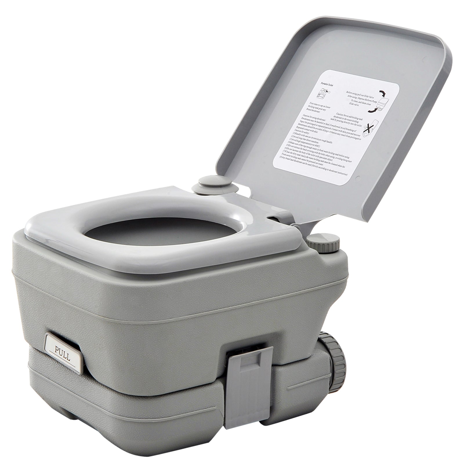 10l Portable Travel Toilet With Detachable Tanks - Grey | Gray