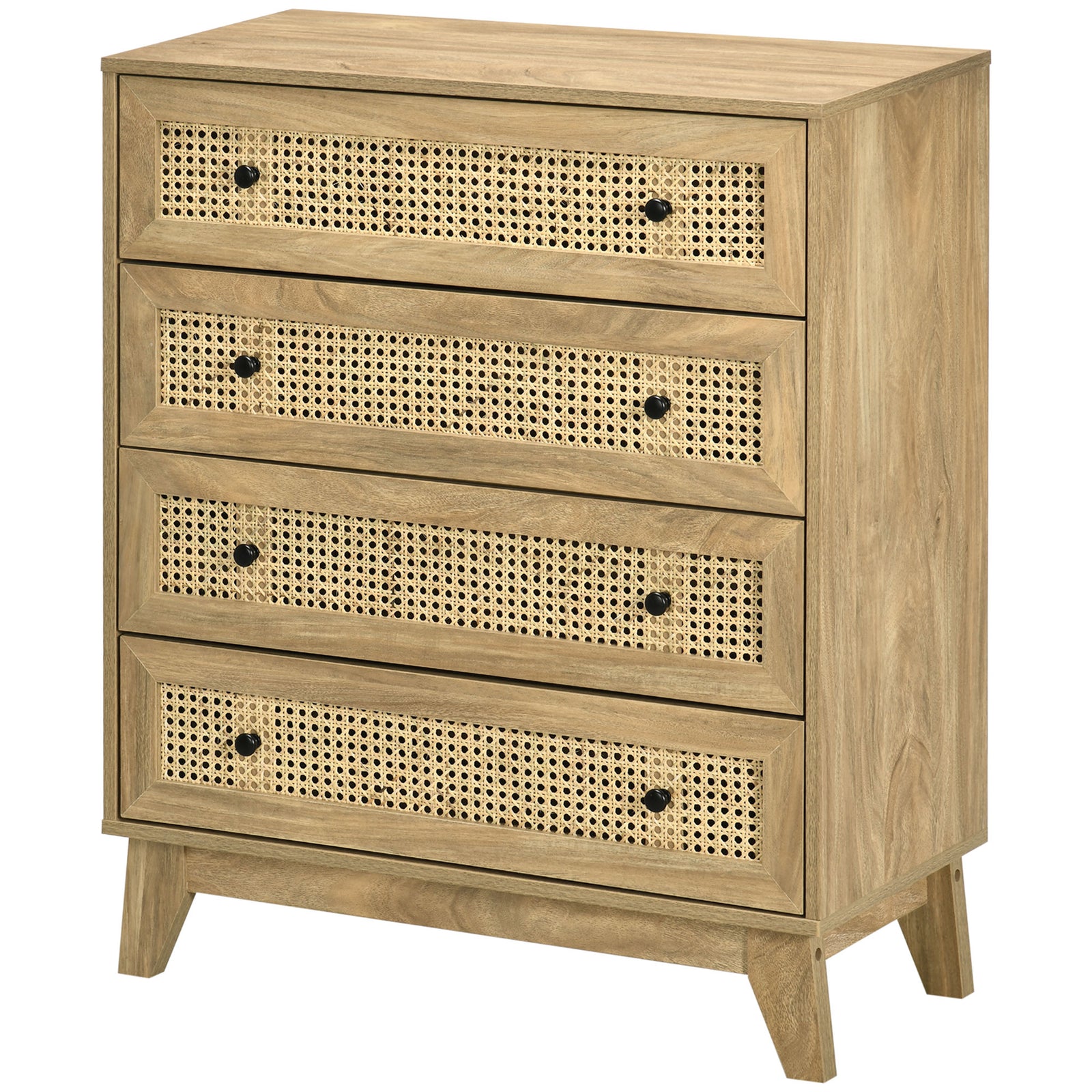 Chest Of Drawers, 4 Drawer Unit Storage Rattan Element