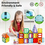 100pcs Magnetic Tiles Building Blocks Kids Educational Construction Toys | Multi Colour