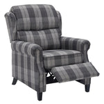 Vintage Linen Upholstered Recliner Chair With Adjustable Backrest