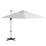 3x3m Cantilever Roma Parasol W/ 360° Crank Handle Tilt | White