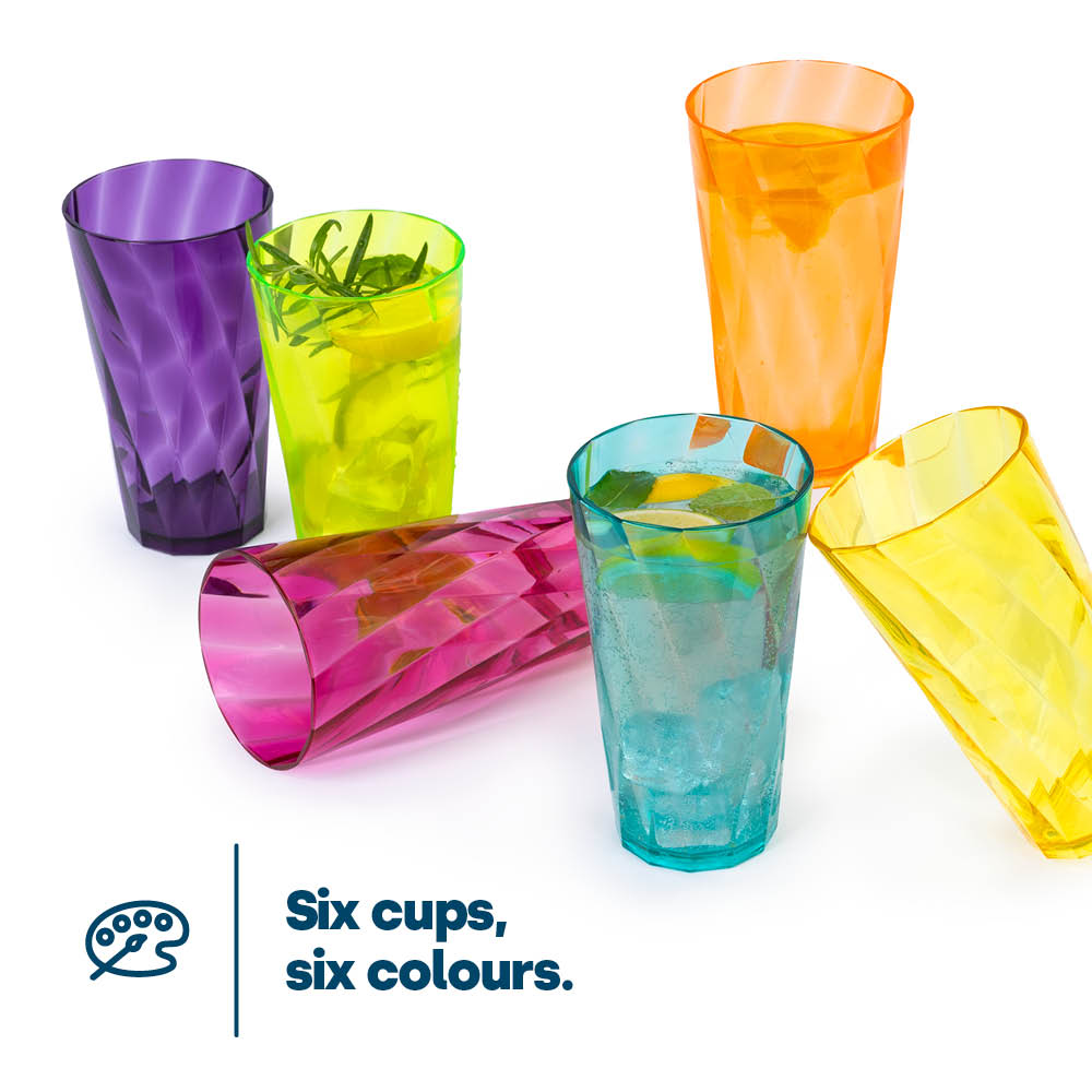 Livivo Bpa Free Acrylic Tumblers Set Of 6 Stackable Cups Clear