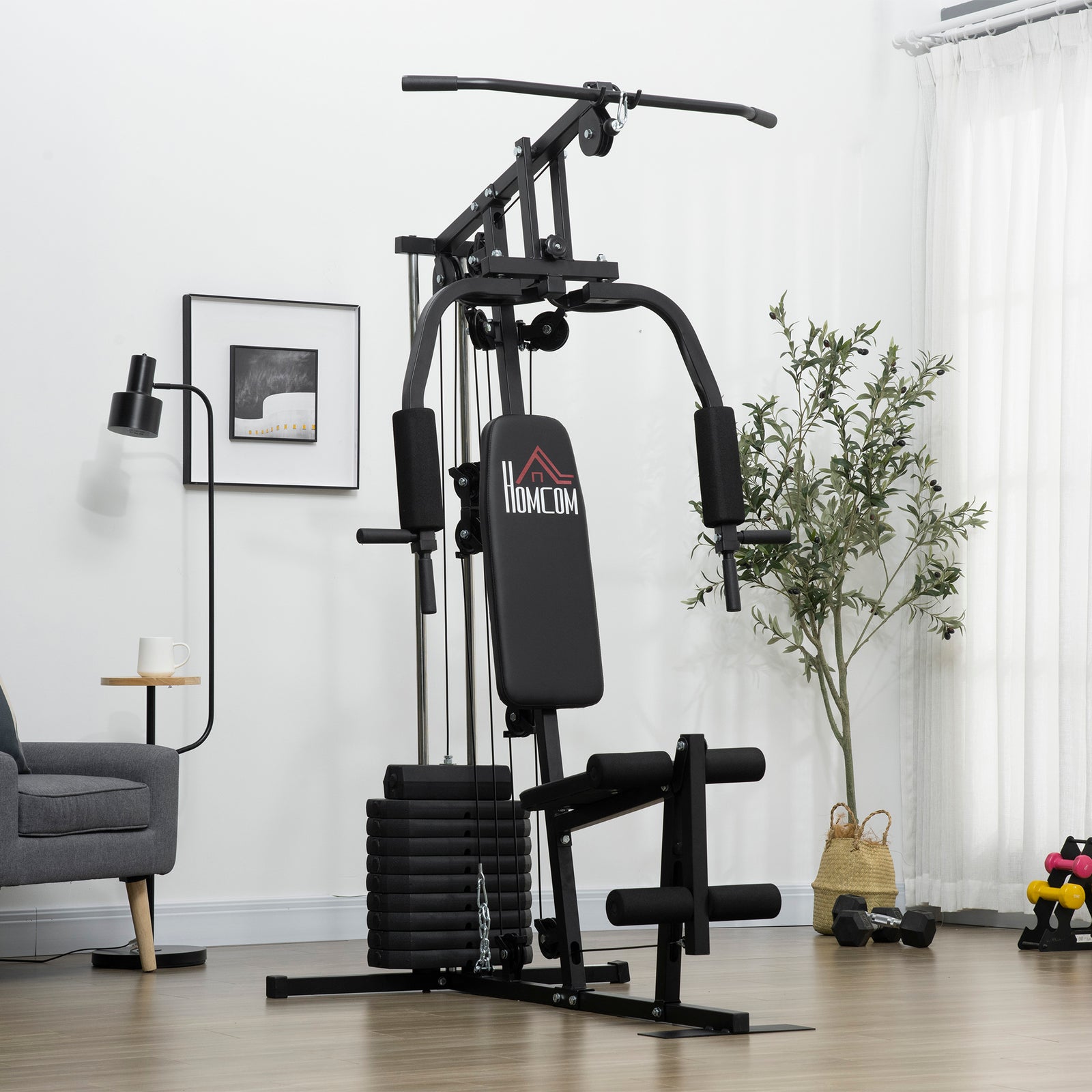 Home Gym Machine With 45kg Weight Stack | Black