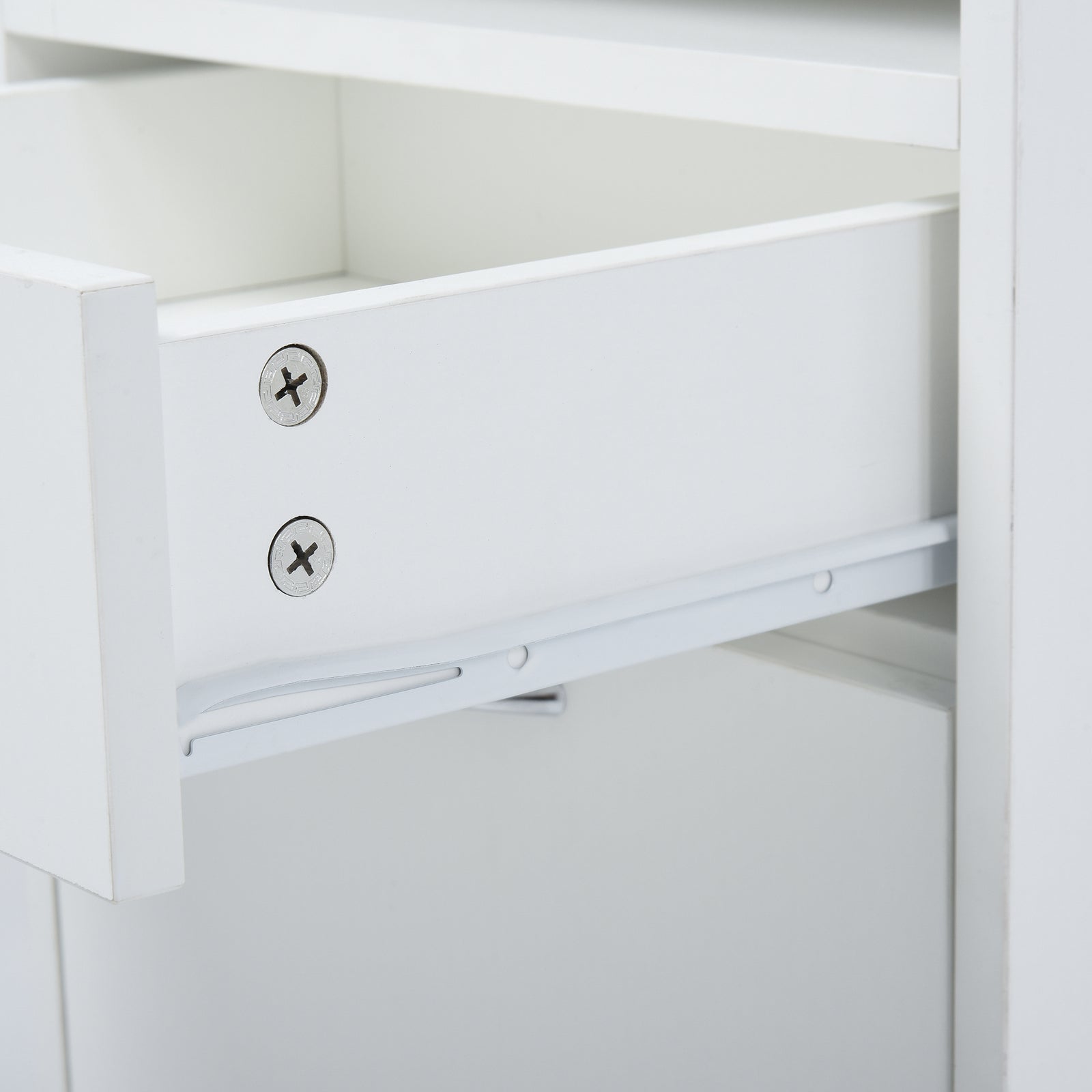 60cm Storage Cabinet With Drawers And Open Shelf,white | One Size | White
