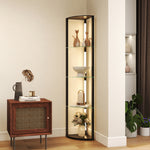 Led Floor Lamp With Shelves, Dimmable Standing Lamp With Foot Switch | Black