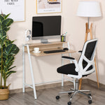 2-tier Storage Computer Workstation With Shelf, Metal Frame | Brown