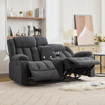 Lovell 2 Seat Manual Recliner Sofa With Central Console | Dark Grey