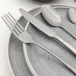 Reactive Grey Glaze Stoneware Dinnerware Set Nordic Pebble Plates & Bowls | Set of 18 | Grey