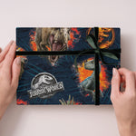 Jurassic World Gift Wrap, 4 Sheet 4 Tag, Bundle Official Product