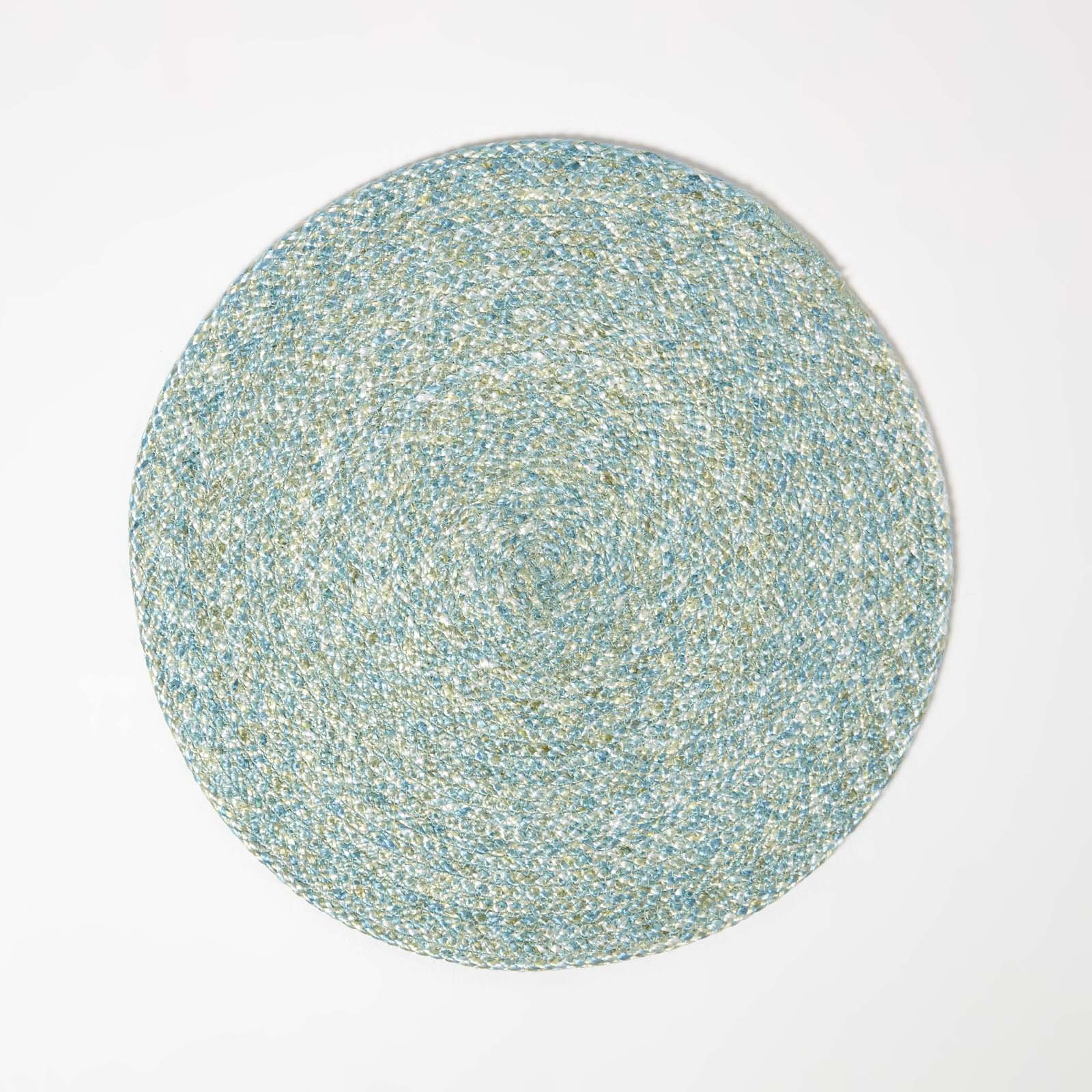 Handwoven Round Placemats Set Of 4 | 40cm | Green