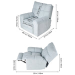Electric Recliner Chair For Living Room – 270° Swivel, 135° Recline, Footrest, Usb & Type-c Charging | Blue