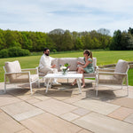 Aluminium 4 Piece Sofa Set With Rattan Storage Box | White