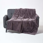 Velvet Cotton Quilted Throw | 125cm x 150cm | Dark Grey