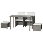 Rattan Garden Furniture Sofa Set W/ Table Chair Footrest | Gray