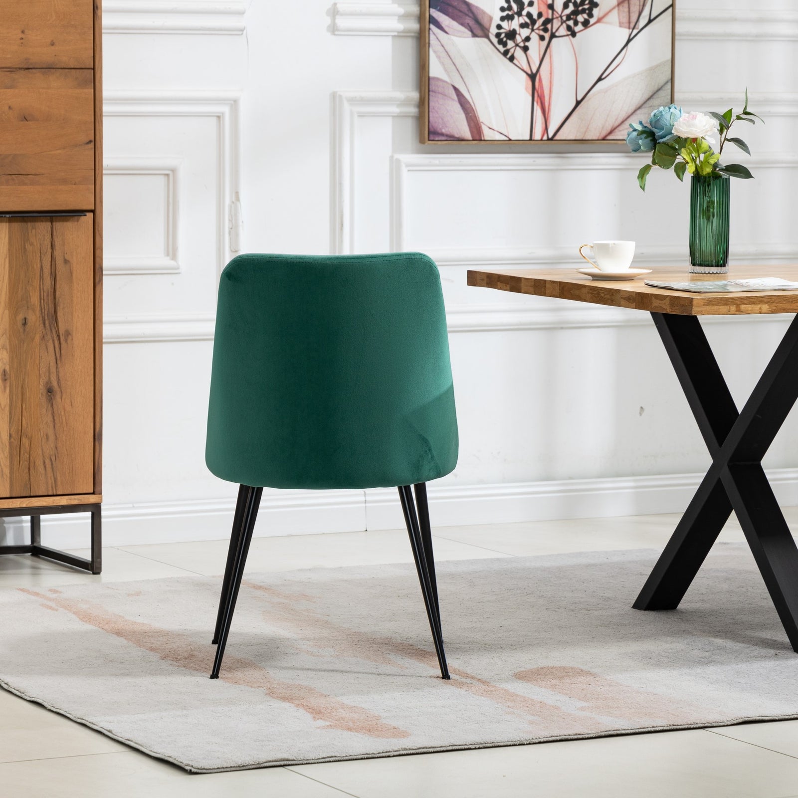 Set Of 2 Morandi Velvet Dining Chairs | Green