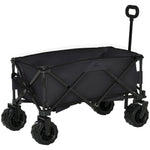 Outdoor Pull Along Folding Garden Trolley For Beach Camping | Black