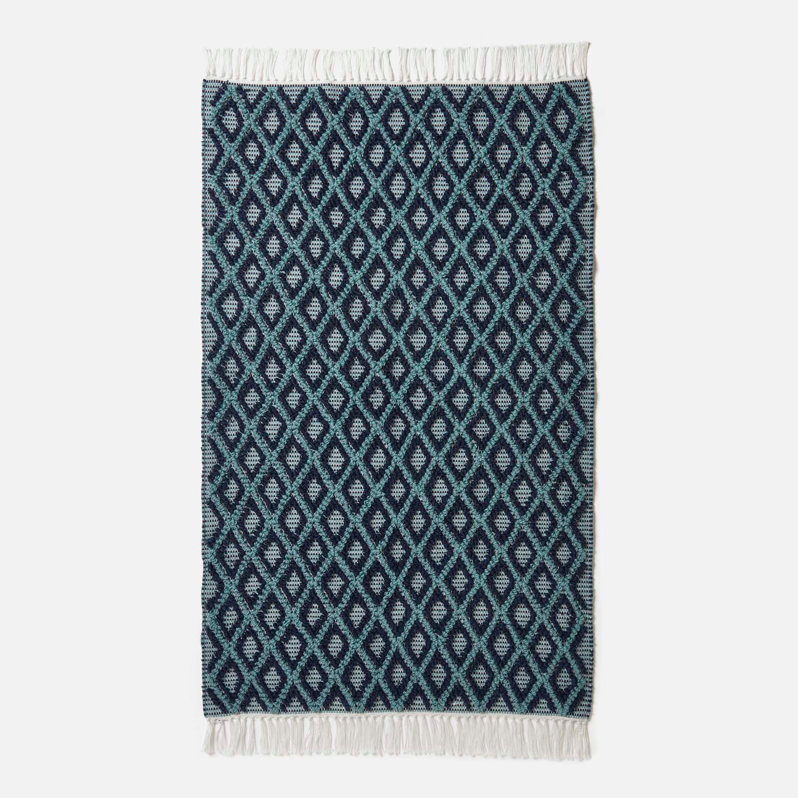 Tula Handwoven Teal & Navy Textured Rug | 120cm x 180cm | Navy Blue