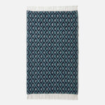 Tula Handwoven Teal & Navy Textured Rug | 150cm x 95cm | Navy Blue