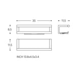 Bathroom Shelf, Organizer Glass Wiper Matt Black Architect S+ Collection