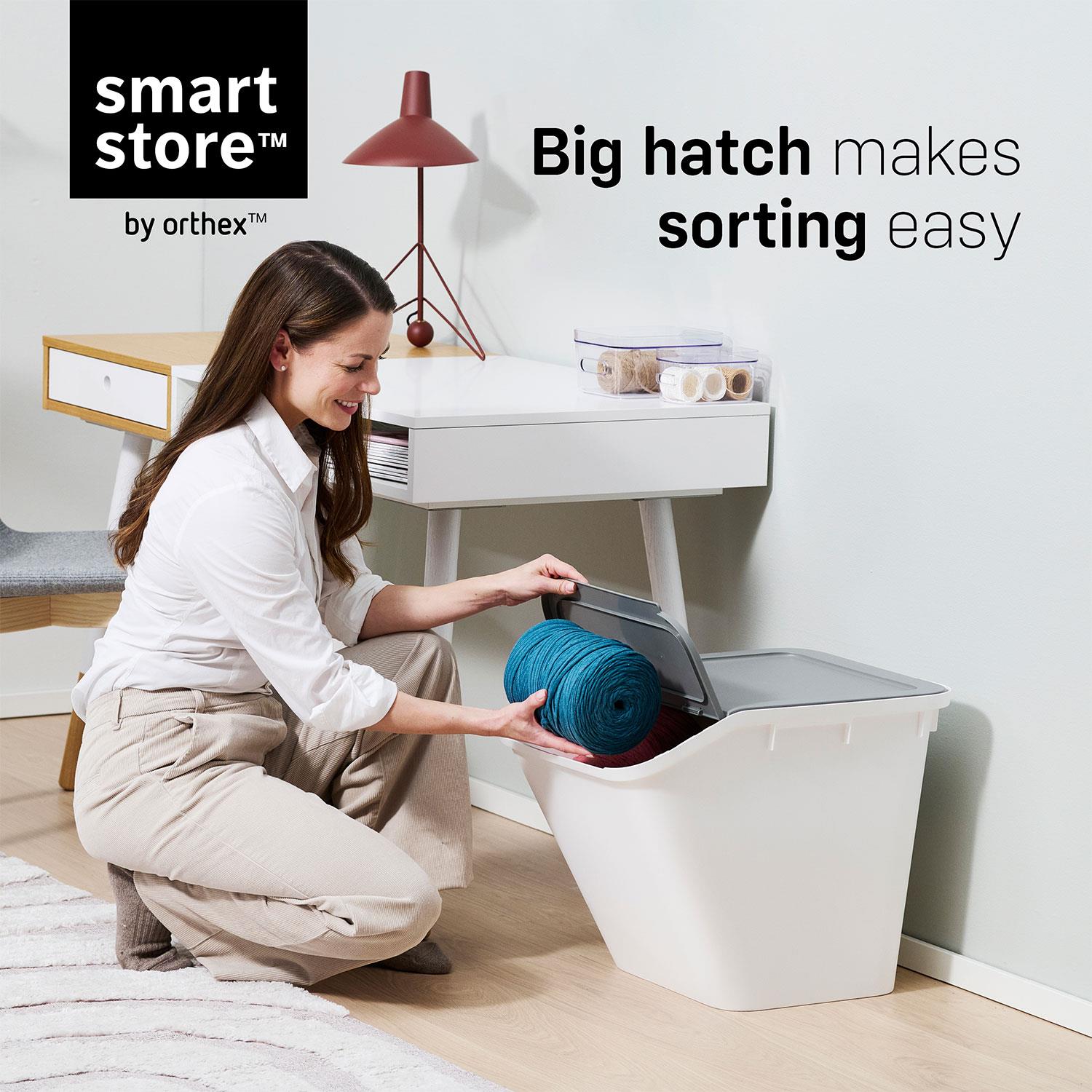 Collect Stack-it Multipurpose Storage Bin With Lid | Large | White