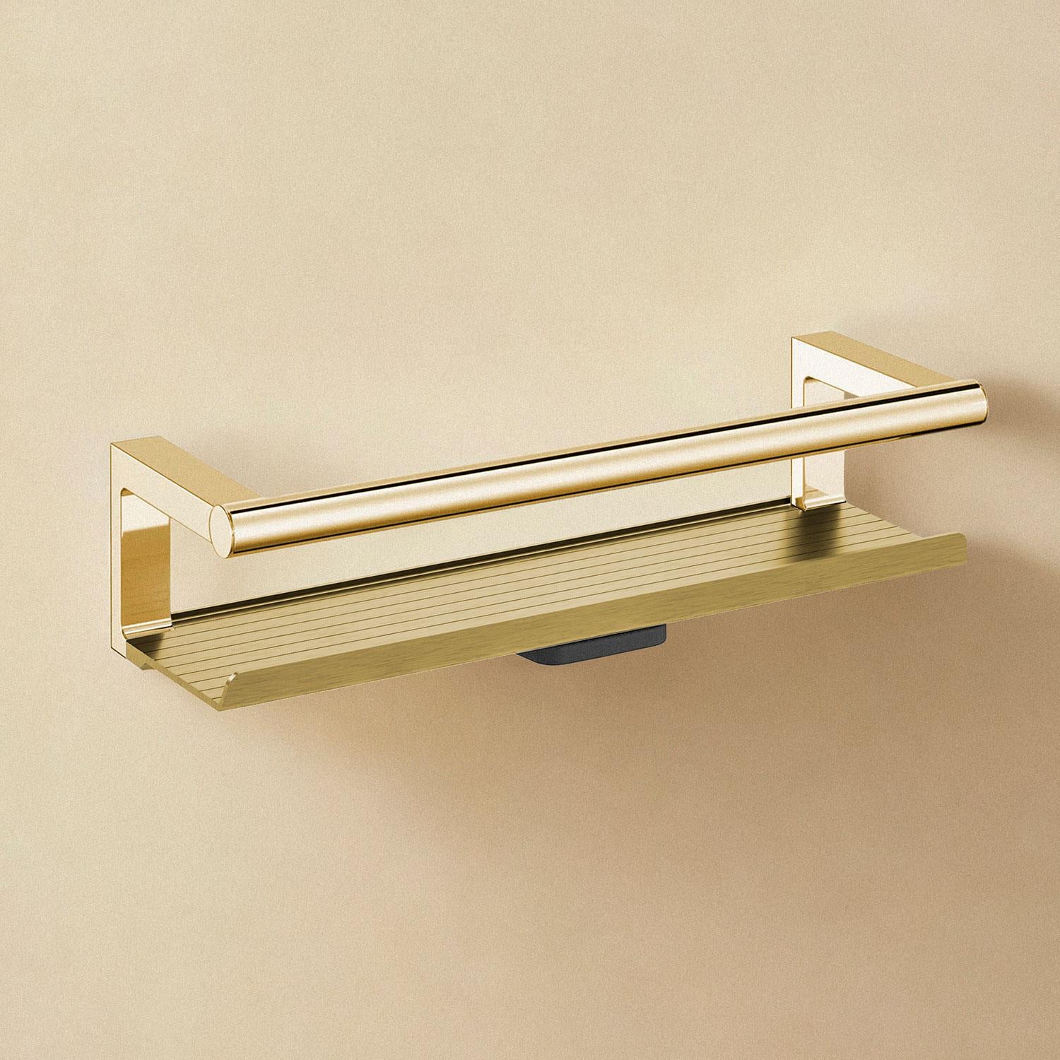 Bathroom Shelf, Organizer, Glass Wiper, Architect S+ Collection | Gold