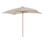 Wooden Garden Parasol Sun Shade Outdoor Umbrella Canopy | Cream
