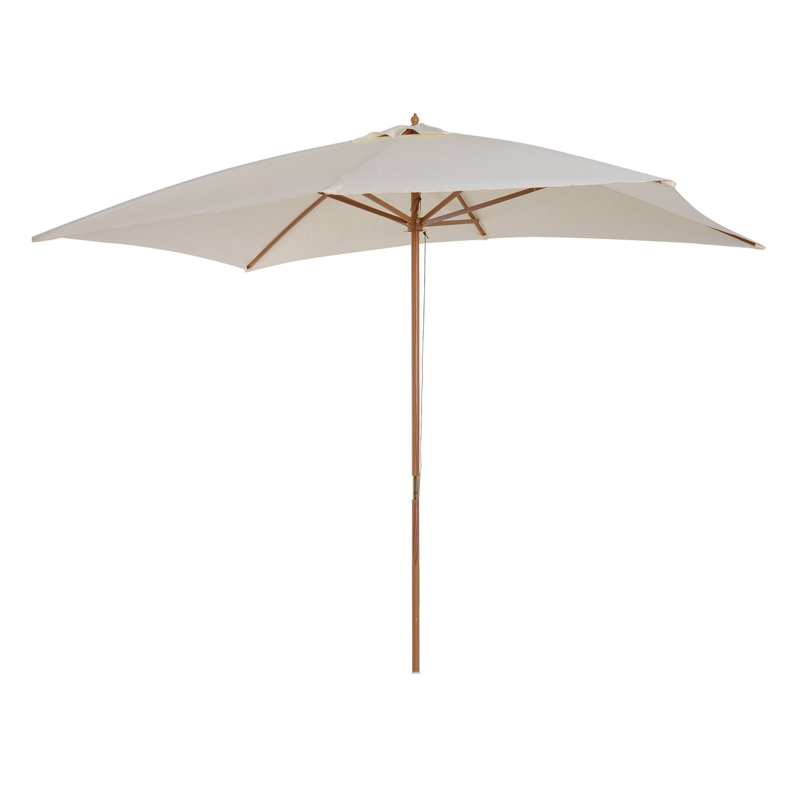 Wooden Garden Parasol Sun Shade Outdoor Umbrella Canopy | Cream