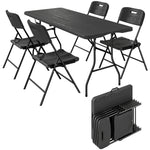 Outsunny 5 Piece 6ft Foldable Table And Chairs, Portable Picnic Table Set