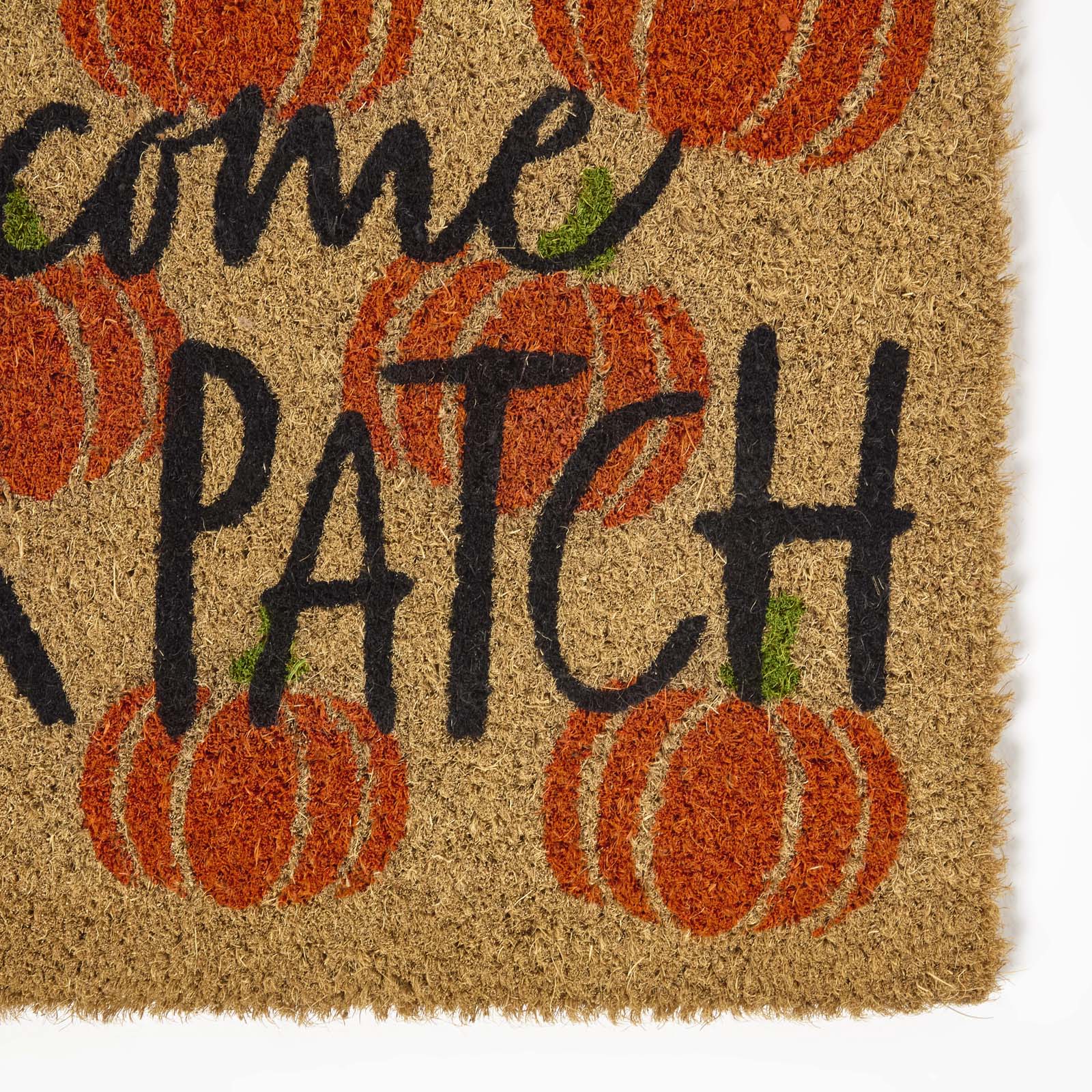 HOMESCAPES Pumpkin Patch Non-slip Coir Doormat, 40 X 60 Cm