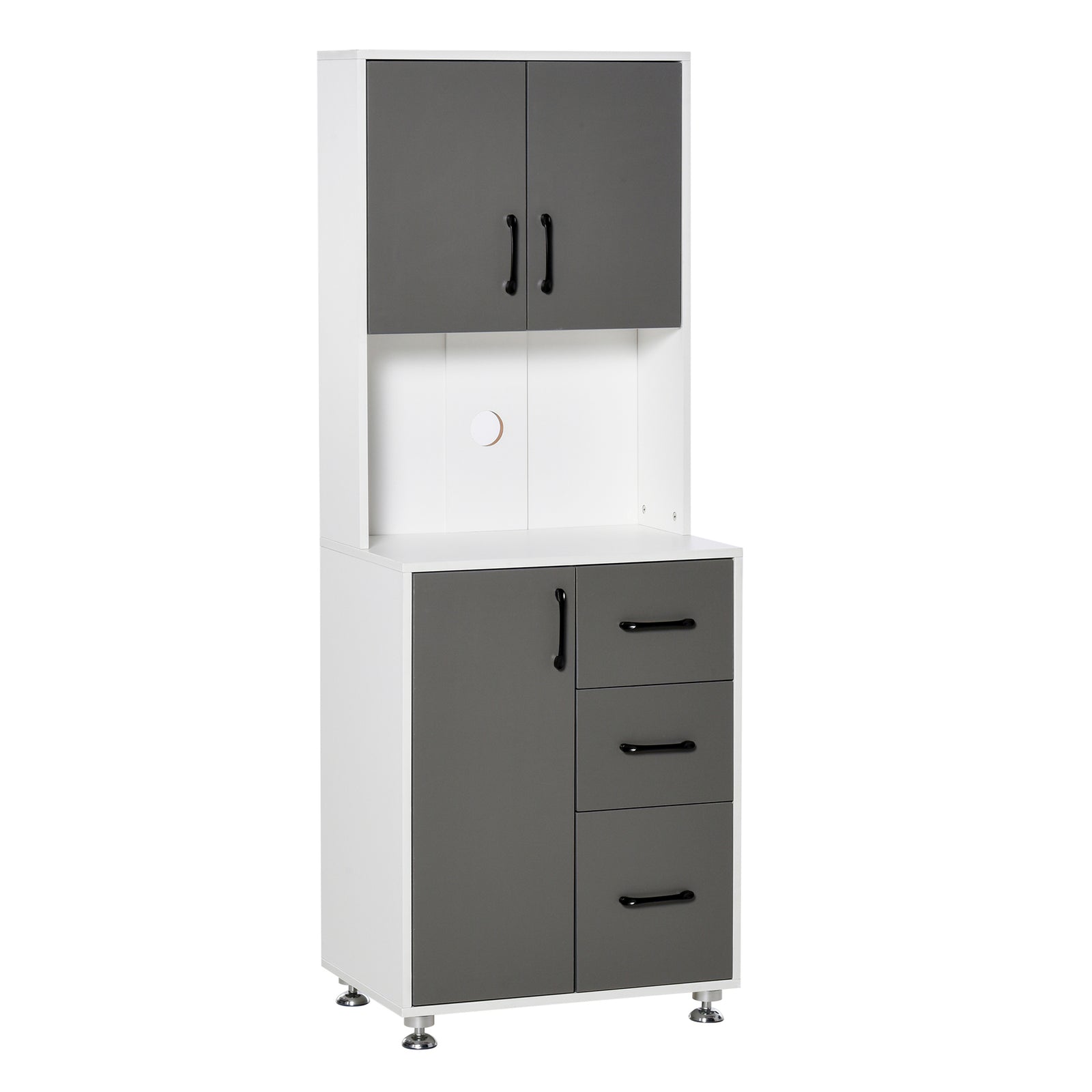 Modern Kitchen Pantry Cabinet Storage Cupboard W/ Countertop