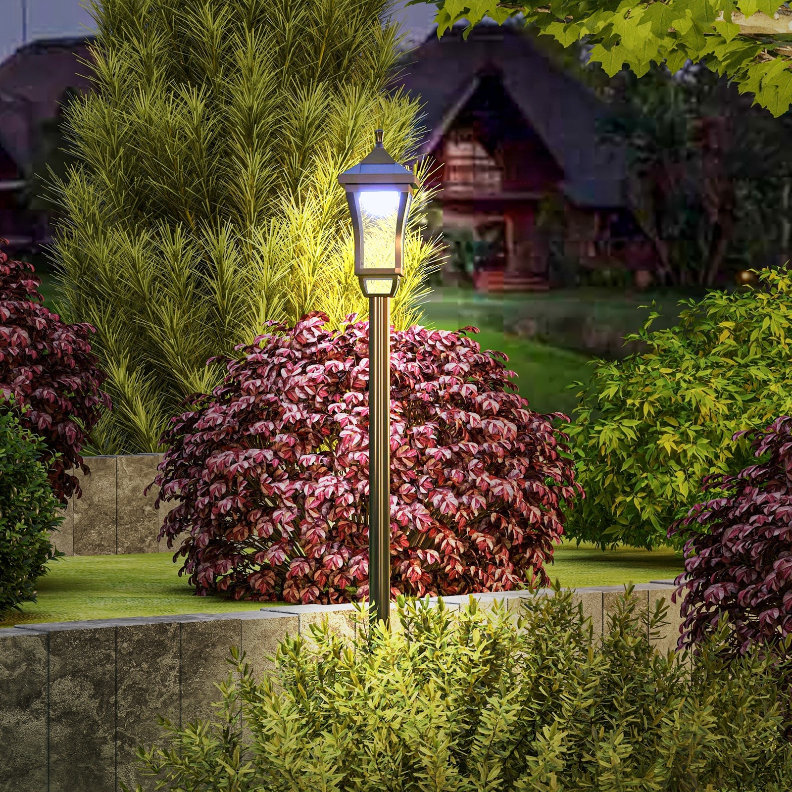 Outsunny 1.3 M Led Garden Lamp Post Light, Waterproof Ip44