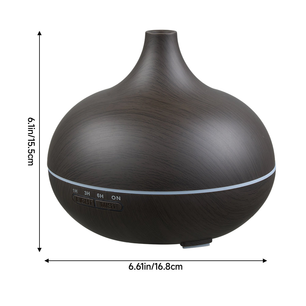 Wood Grain Ultrasonic Essential Oil Diffuser | Black