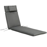 Garden Sun Lounger Chair Cushion Reclining Relaxer Outdoor | Gray