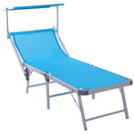 Outsunny Outdoor Aluminium Foldable Sun Lounger  With Sun Roof