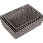Grey Paper Rope Tray | Set-of-3 | Gray