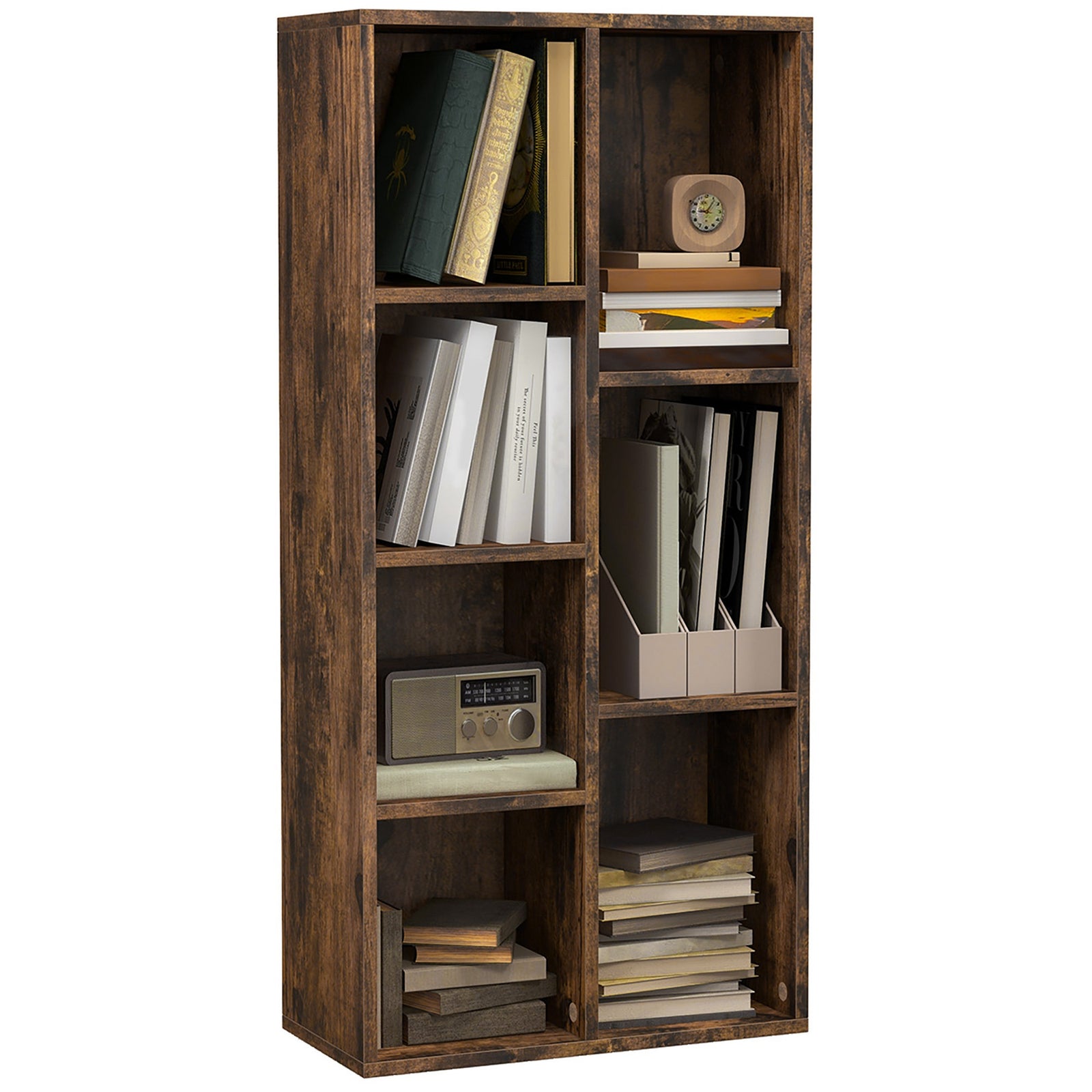 Bookcase Modern Bookshelf Cabinet For Home Office | One Size | Pale Brown