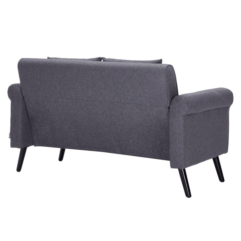 Contemporary Upholstered Loveseat Sofa With Rolled Arms