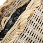 Square Tapered Rope Handled Rattan Planter With Plastic Lining | Set of 3 | Natural