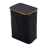 3 Compartments Laundry Basket With Lid | Black