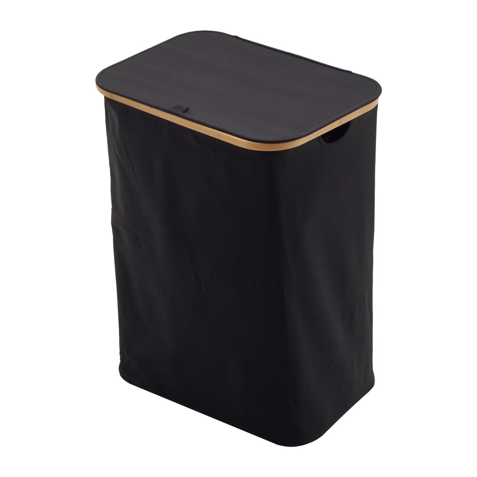 3 Compartments Laundry Basket With Lid | Black