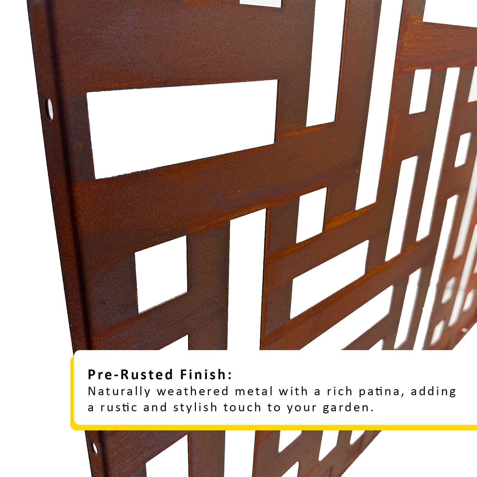 Metal Outdoor Privacy Screen 90cm X 180cm - Maze | 180cm x 90cm | Rust