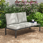 2 Seater Outdoor Seat Cushions, Water Repellent W/ Backrest | Light Slate Gray