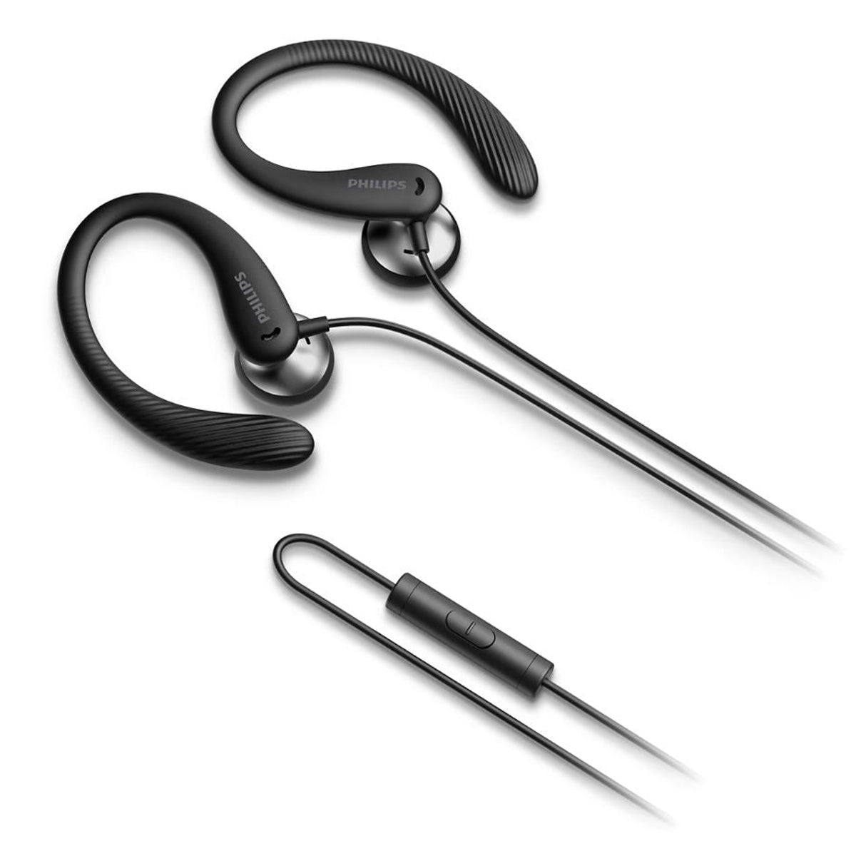 Taa1105 In-ear Sports Headphones With Loop And Microphone | Black