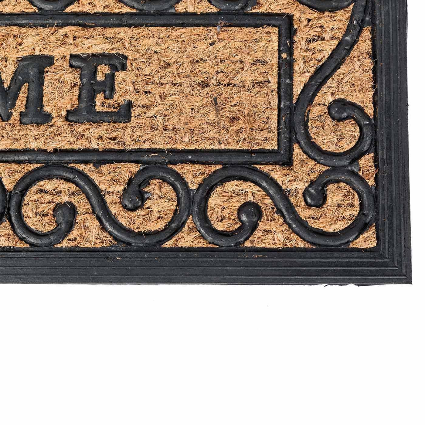 HOMESCAPES Welcome Rubber And Coir Doormat